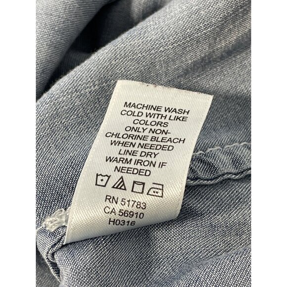 Maurices Chambray Shirt Size Small Button Front Long Sleeve Blue Denim Classic - Picture 6 of 7